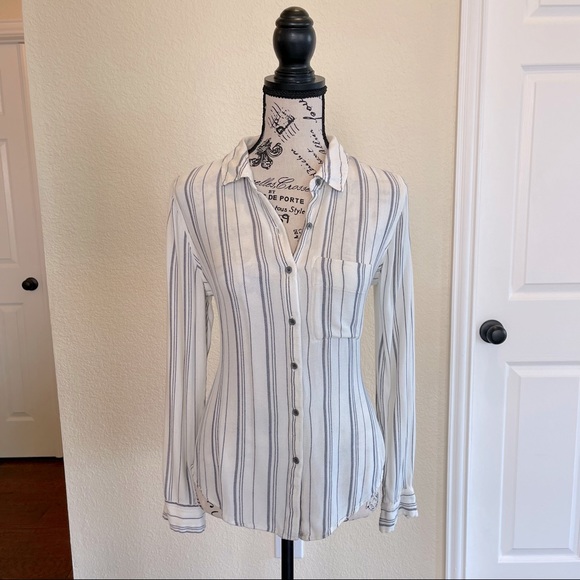 SUSINA Stripped Button Down Top - Women’s XS - Super Soft - Picture 1 of 9